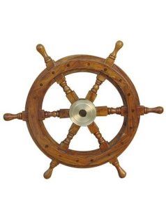 Kormánykerék dísz, fa/réz