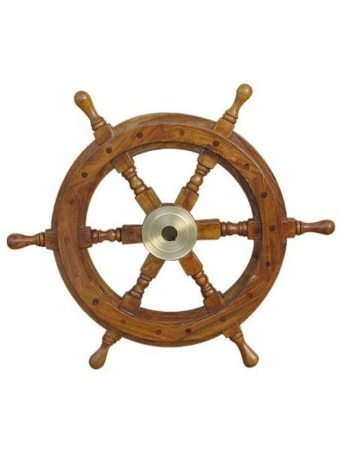Kormánykerék dísz, fa/réz