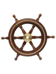 Kormánykerék dísz, fa/kötél betéttel