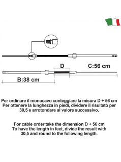 Kormánybowden M58 20'