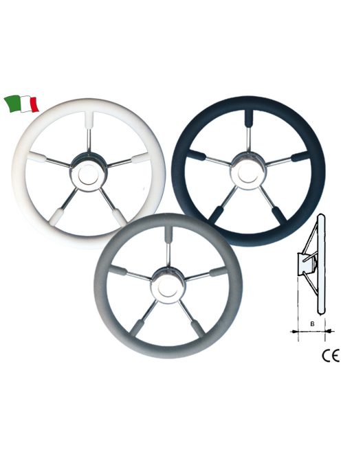 Kormány 32,5cm Five-spoke"SZÜRKE/rozsdamentes"