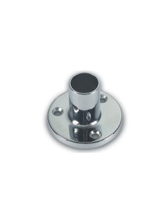   Korlátelem, korláttalp, 22mm 90fokos, vastagfalú, kerek talppal, krómozott réz