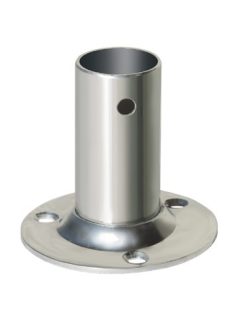   Korlátelem, korláttalp, 22mm 90fokos, vékonyfalú, kerek talppal, rozsdamentes