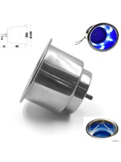 Pohártartó rozsdamentes,kék ledes