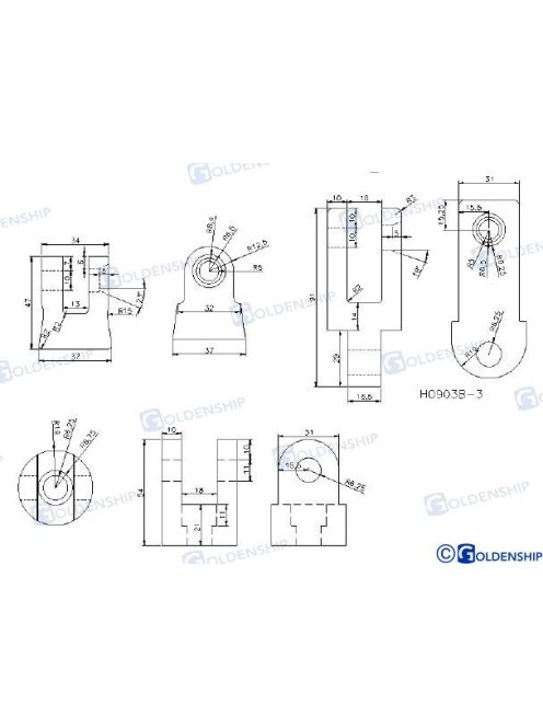Horgonyforgó, csuklós, 10-12mm lánchoz