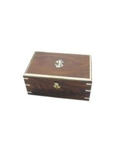 Díszdoboz, fa/réz, horgonyos