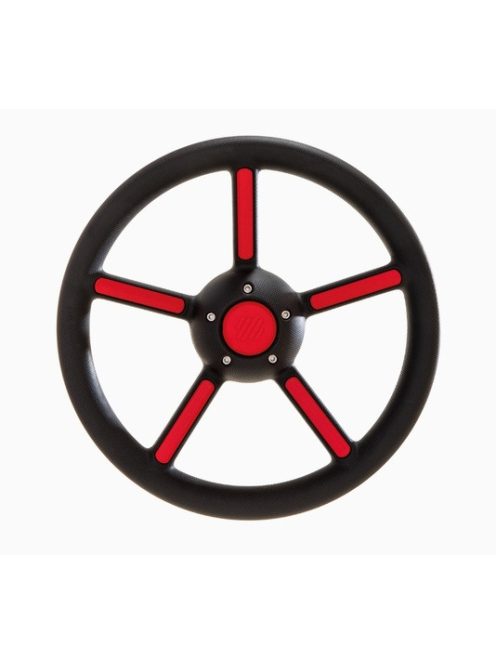 Kormány 35cm fekete-piros/rozsdamentes V56W
