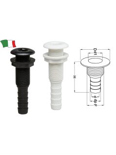 Kifolyó fehér, műanyag