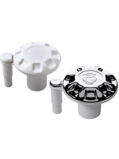   Üzemanyag betöltő csonk 38mm "FUEL" szuszogóval, műanyag, fehér