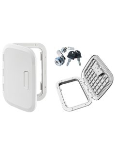 Dekli 290x190mm, nyomógombbal, zárral, fehér