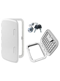 Dekli 525x275mm, nyomógombbal, zárral, fehér