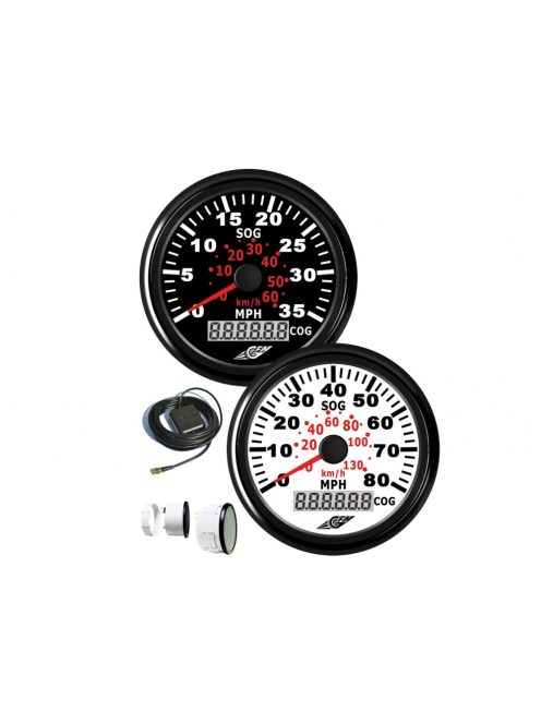 Kijelző, Sebességmérő műszer GPS jeladóval, FEKETE, 60km /óráig