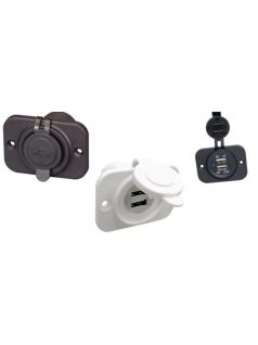 USB töltő, ledes, fehér