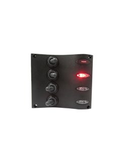 Kapcsolótábla 4 kapcsolóval+led
