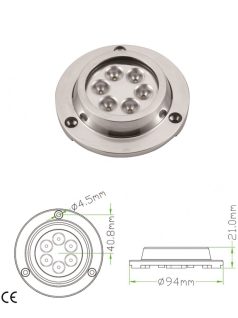 Vízalatti lámpa FEHÉR 6LED  /underwater/ Rozsdamentes