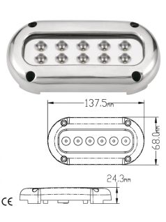 Vízalatti lámpa KÉK 10LED  /underwater/ Rozsdamentes