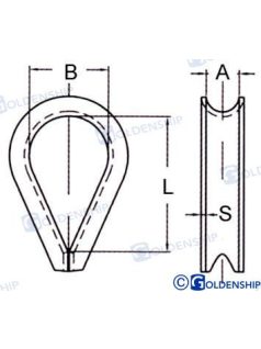 Kötélszív 28mm rozsdamentes