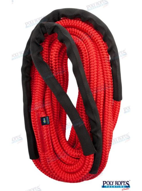 Kötél fuxolt 18mm-es, kikötő+hurok, piros 10m