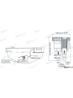Vízszűrő hűtővízhez  SEAFLO  EK17914A